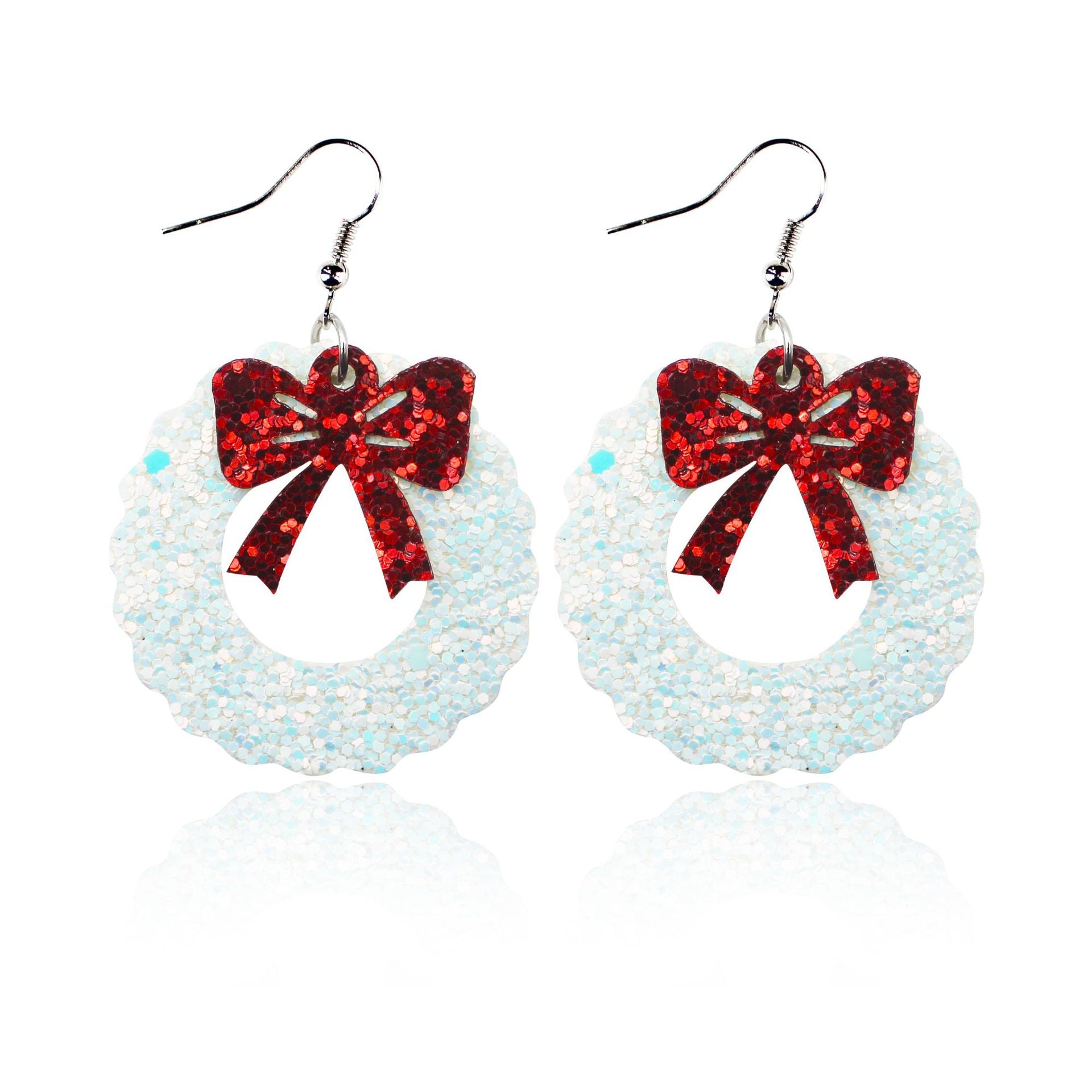 Wholesale Garland Bow Leather PU Earrings